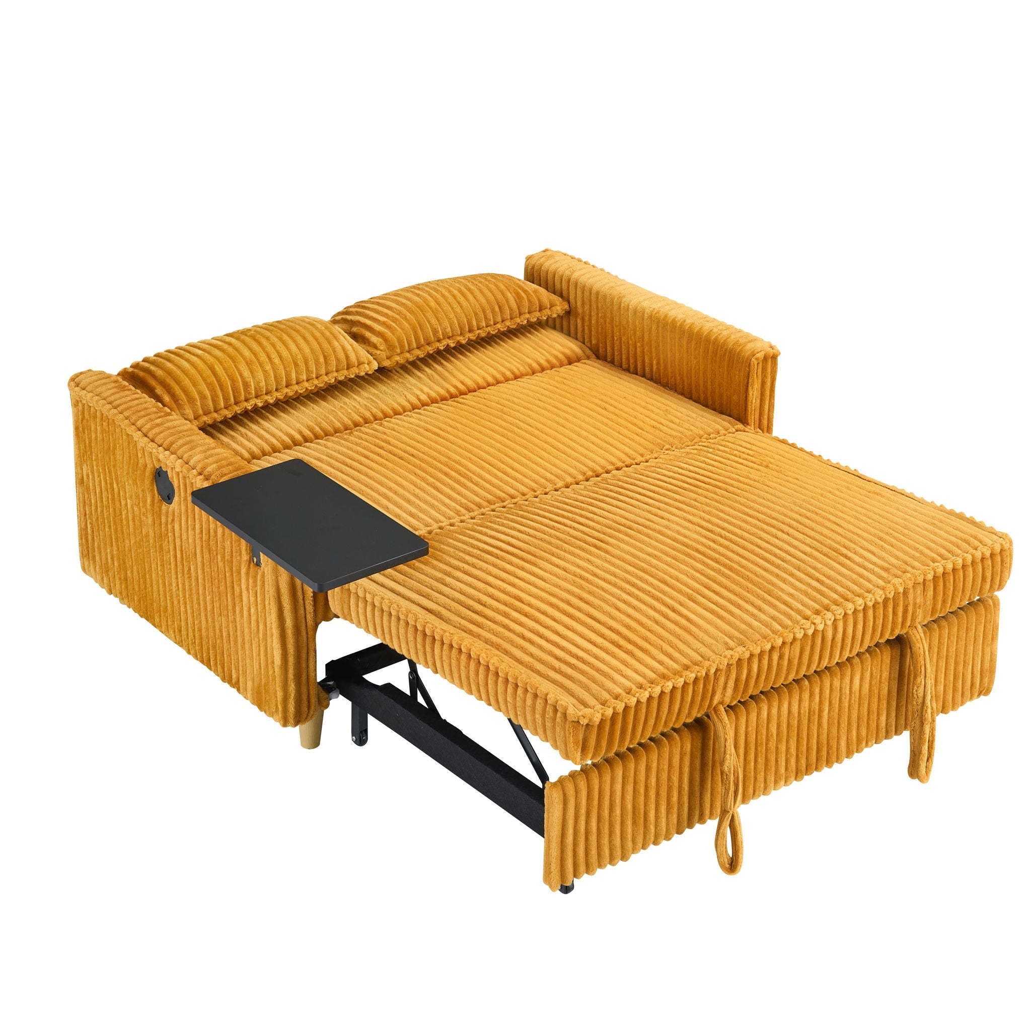 Pull Out Sofa With Movable Tabletop And USB Ports