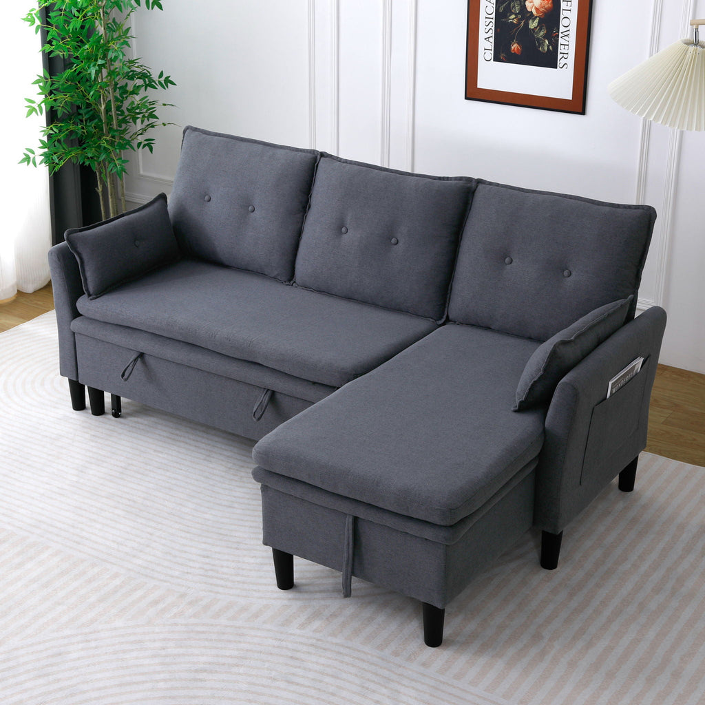 L-Shaped Reversible Chaise Sectional Sofa With Storage