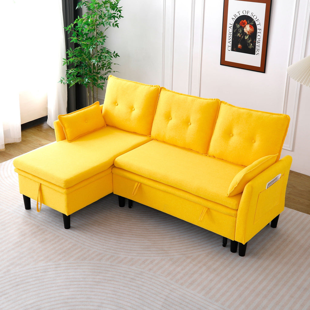 L-Shaped Reversible Chaise Sectional Sofa With Storage