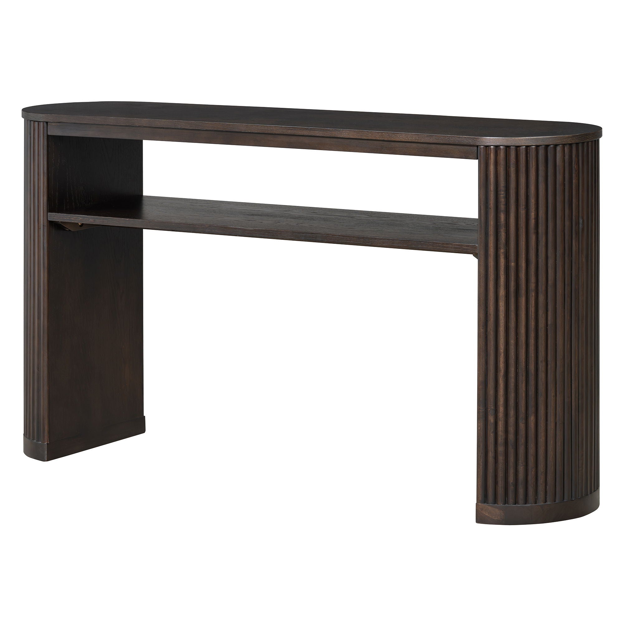 Console Table With Fluted Legs, Open Shelf