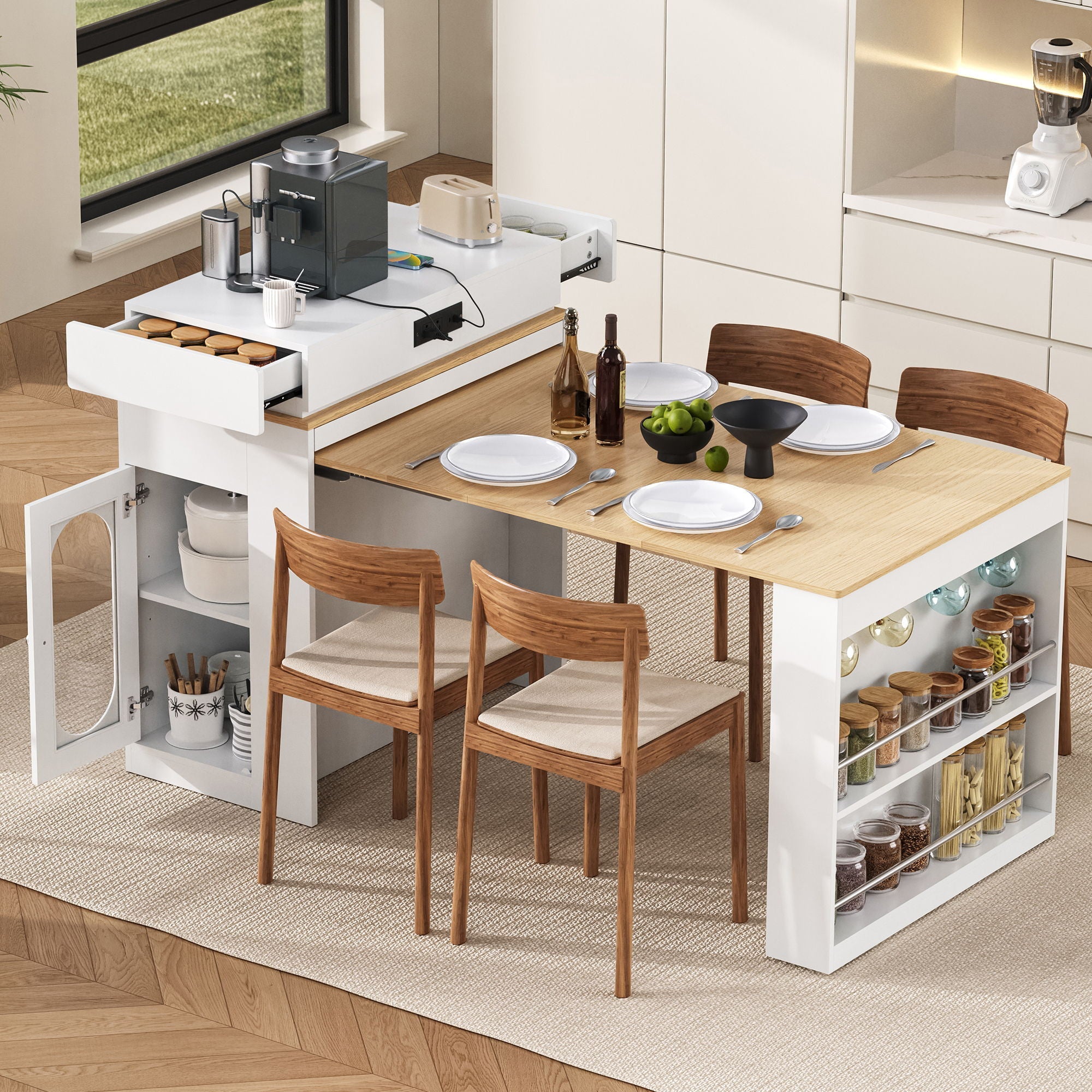 Extendable Dining Table With Folding Top