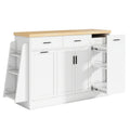 Kitchen Sideboard With Sliding Door Cabinet, 3 Tier Spice Rack