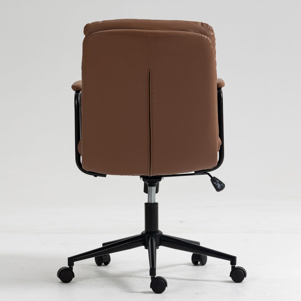 Office Chair, Mid Back Home Office Desk Task Chair With Wheels And Arms Ergonomic Computer Rolling Swivel Chair With Padded Armrest