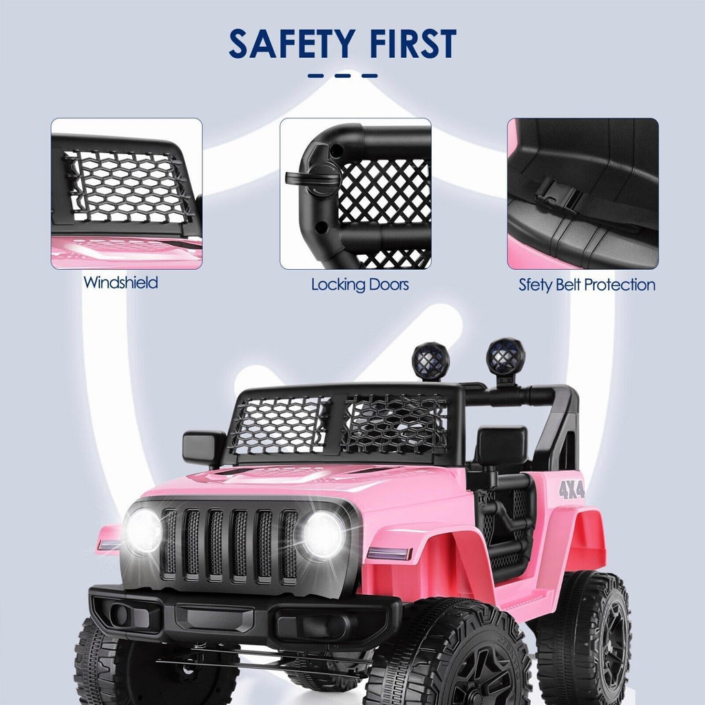 Electric Ride-On Car/Truck for Kids with MP3 Music and Remote Control - 12V with Lights - 76 Fun Features!