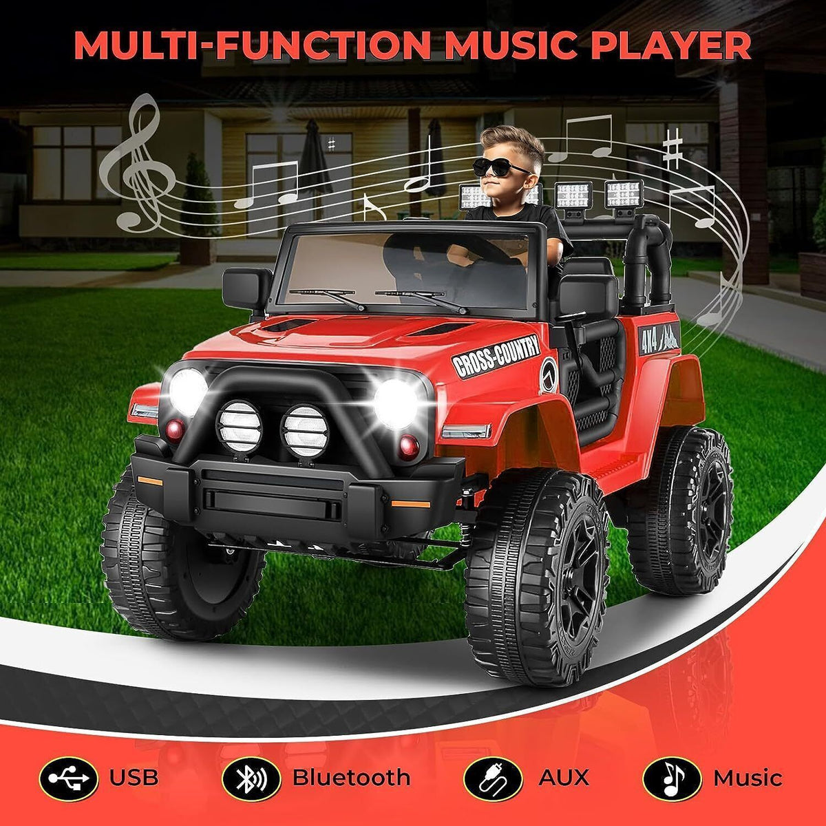 12V Electric Ride-On Truck for Kids with Remote Control - 2 Seater