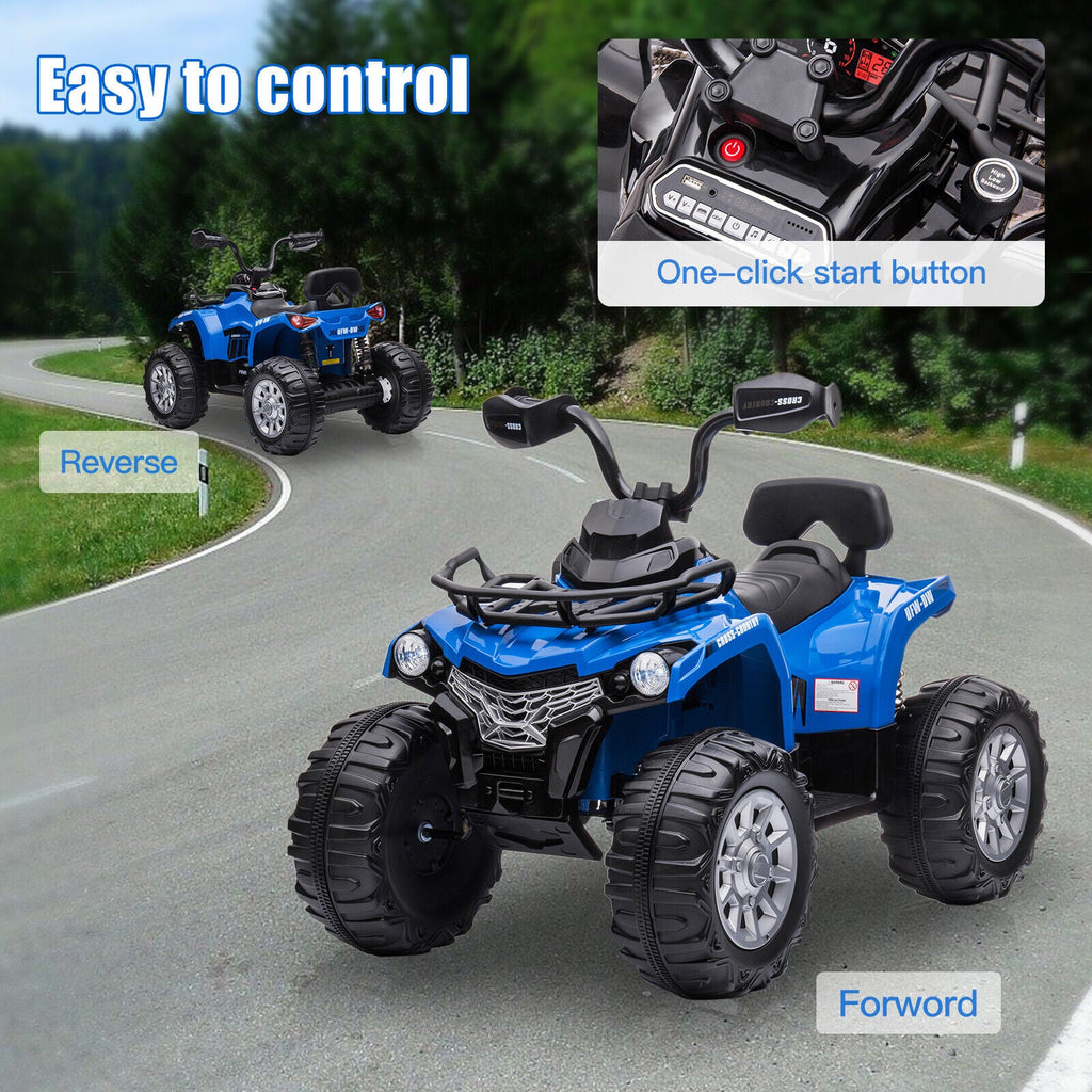 12V Battery Powered Electric ATV Quad for Kids - 4-Wheel Ride On Toy with 2 Speed Options