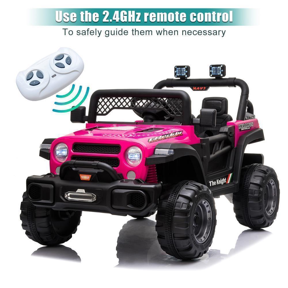 12V Battery Powered Ride On Truck with 2 Front LED Lights - Perfect Gift for Kids