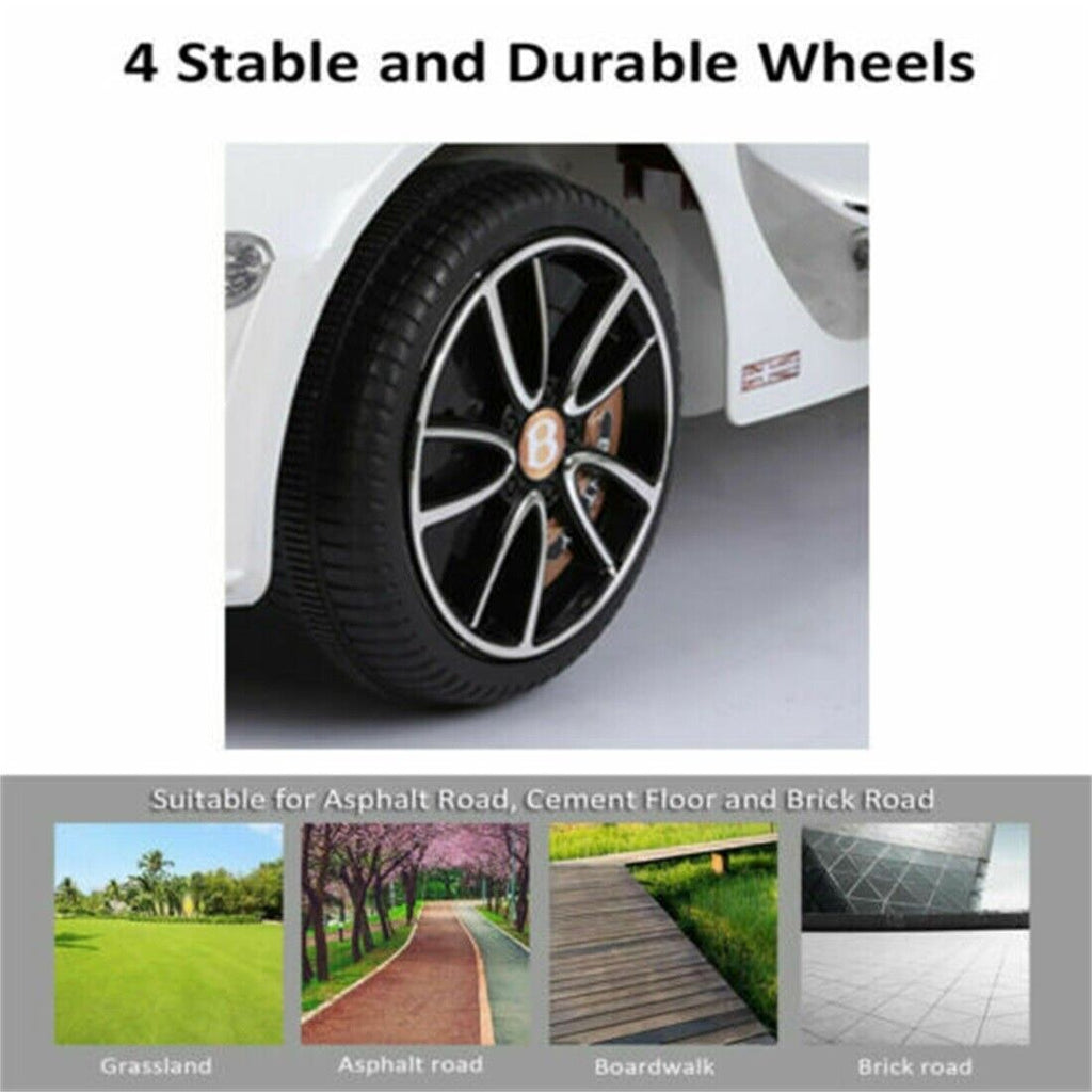 12V Electric Bentley Style Ride On Car for Kids with Remote Control and AUX