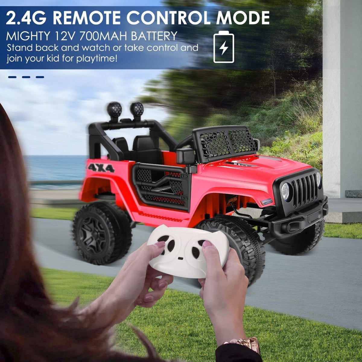 12V Battery Powered Kids Ride On Jeep with Remote Control and Music