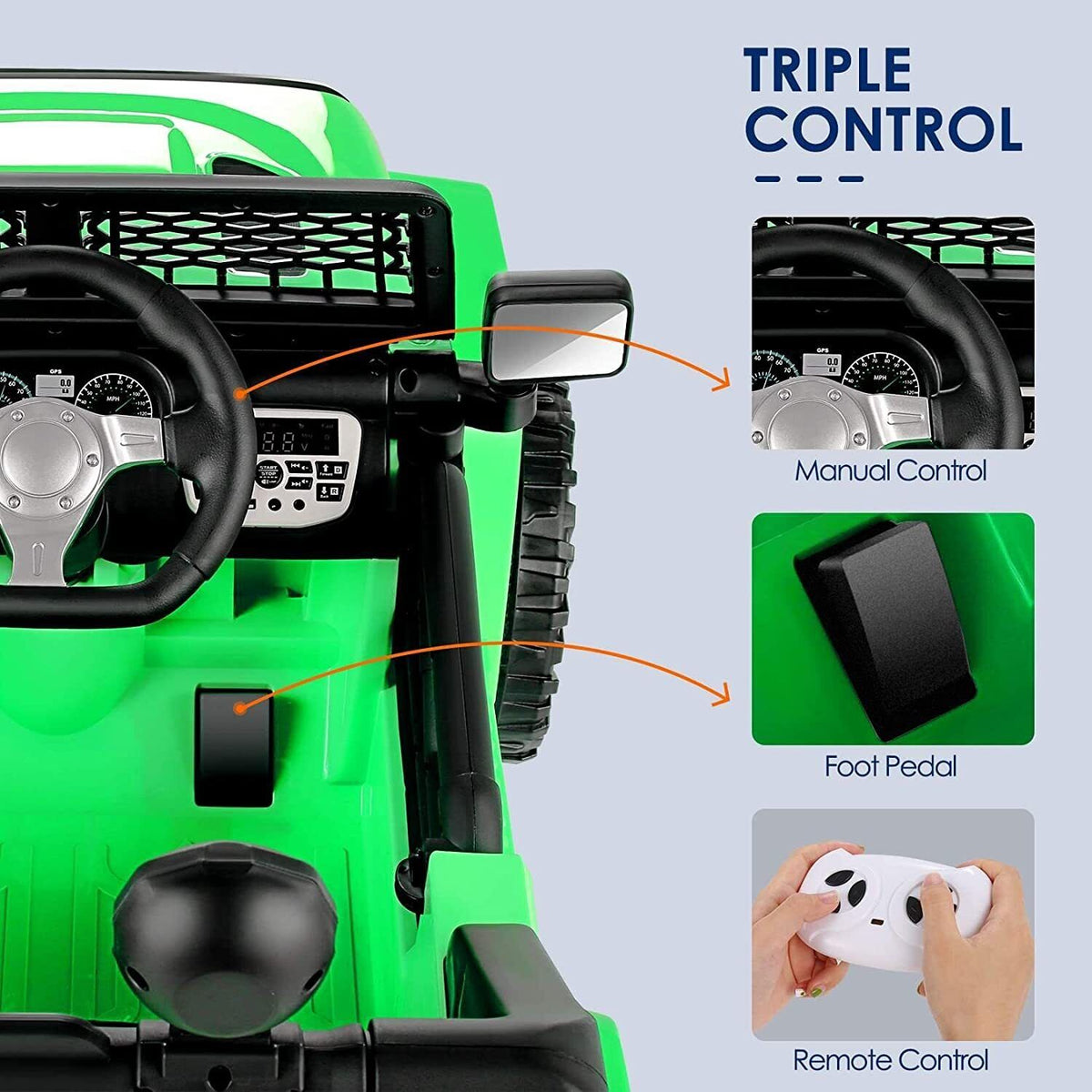 12V Battery Powered Kids Ride On Jeep with Remote Control and Music