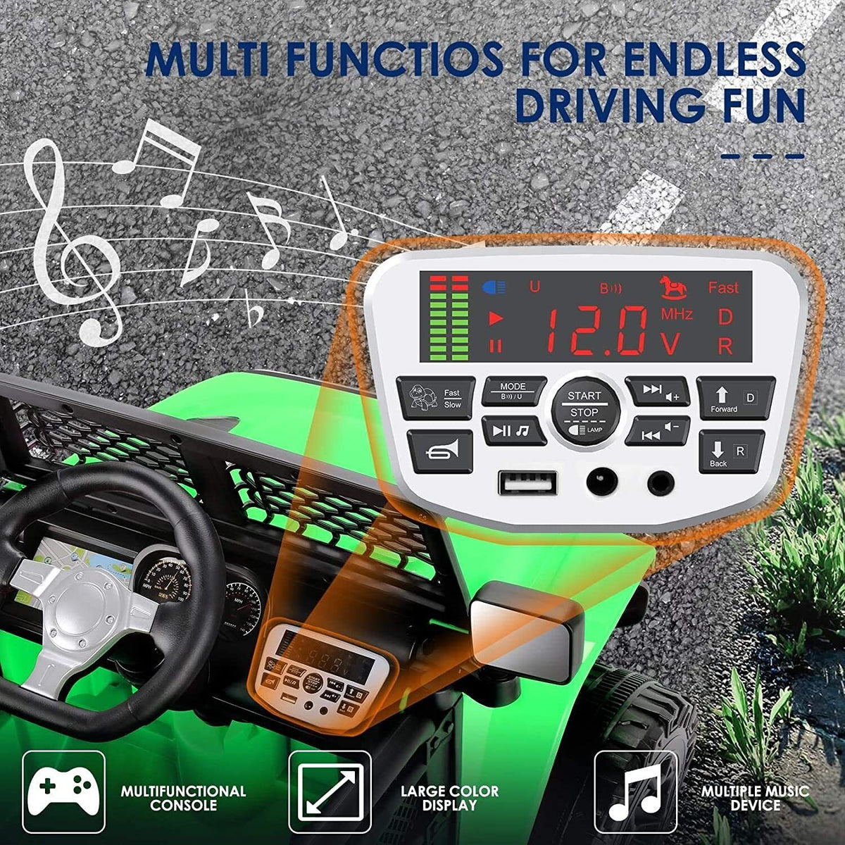 12V Electric Ride On Truck for Kids with Remote Control and MP3 Player