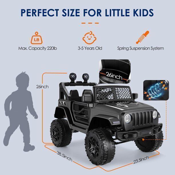 Electric Ride-On Car for Kids with Remote Control and 3 Speed Options