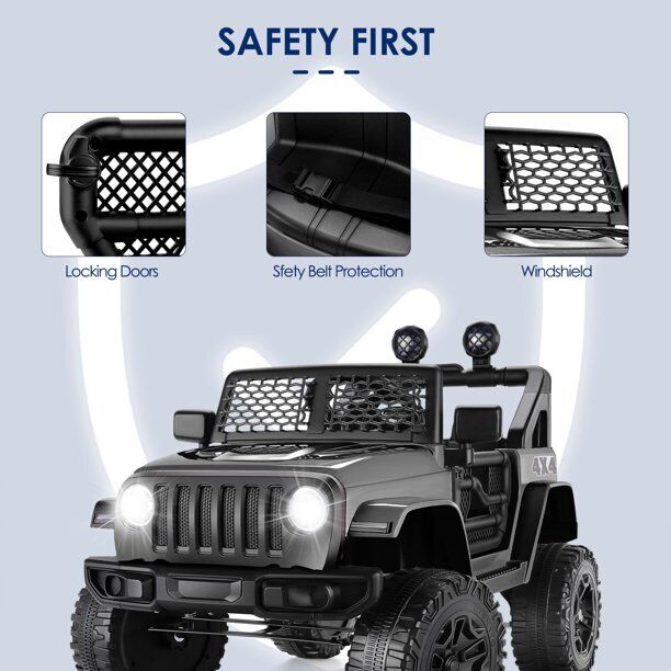 12V Electric Ride-On Car for Kids with Remote Control, MP3 Player, and LED Lights - Perfect Gift Toy