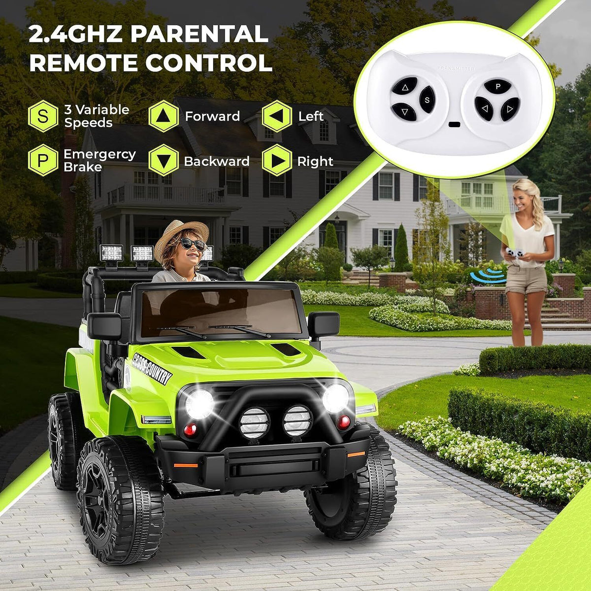 12V Electric Truck Toy for Kids with Remote Control - Ride On Car with 4 Wheels