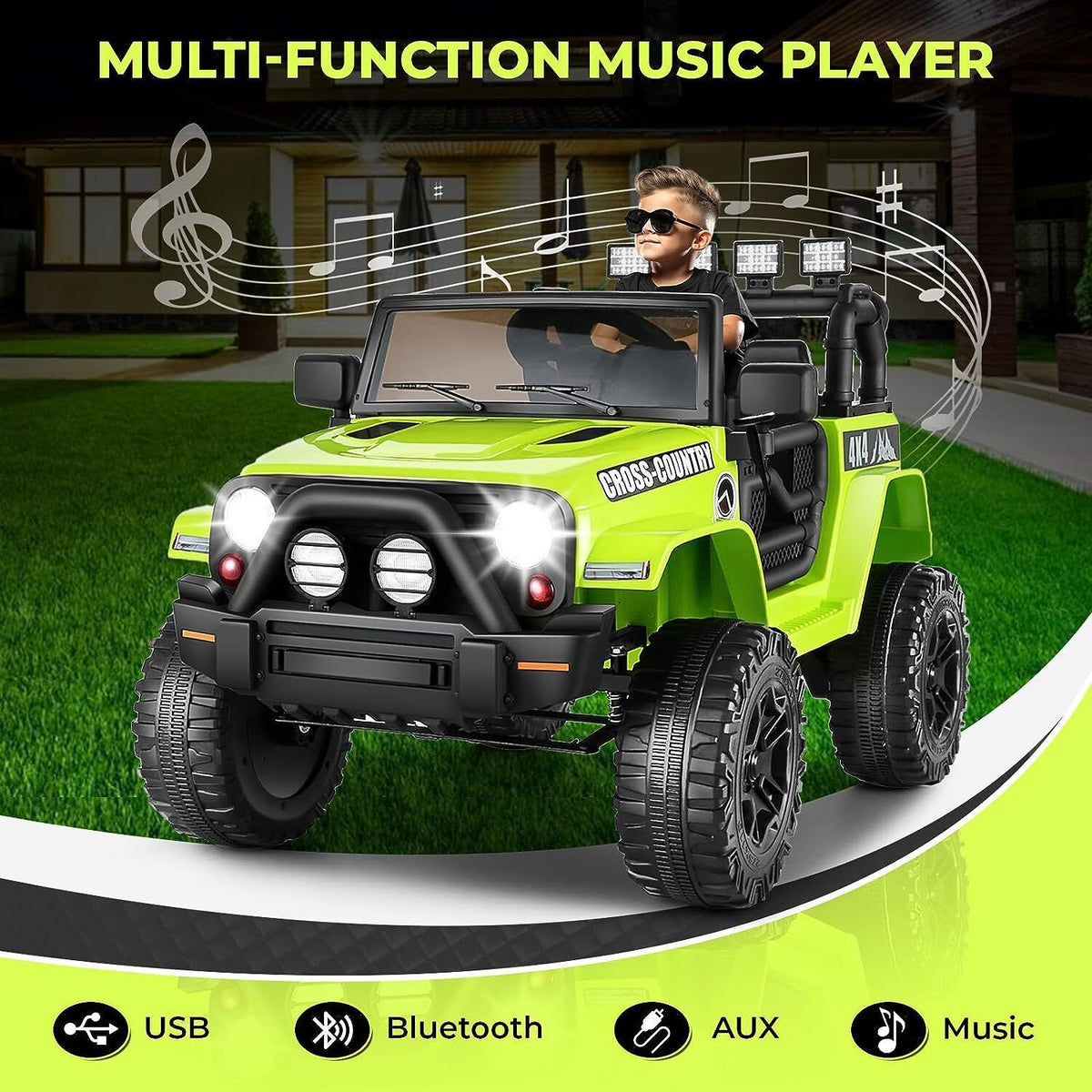 12V Electric Truck Toy for Kids with Spring Suspension & Remote Control