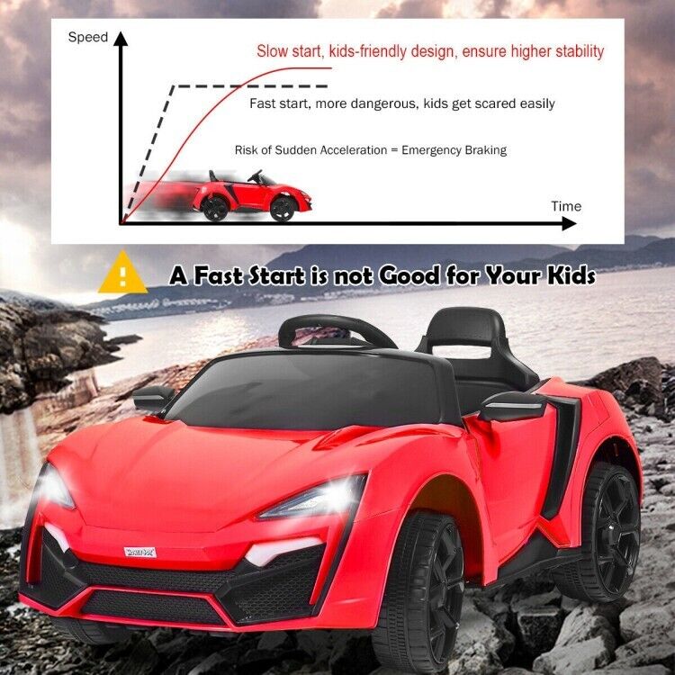 12V Electric Ride-On Car for Toddlers with Remote Control and Lights