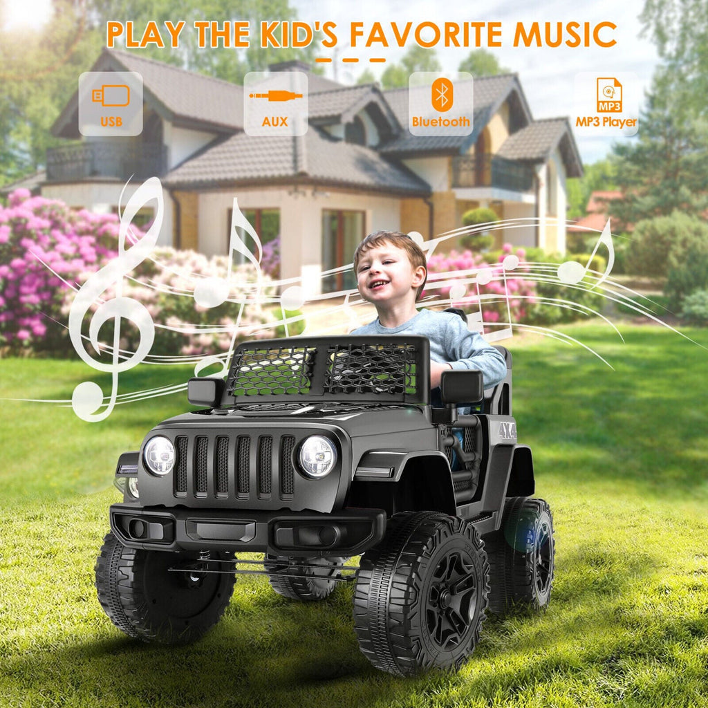 12V Kids Electric Jeep with Remote Control, 3 Speeds, and LED Lights - Perfect Gift for Young Adventurers