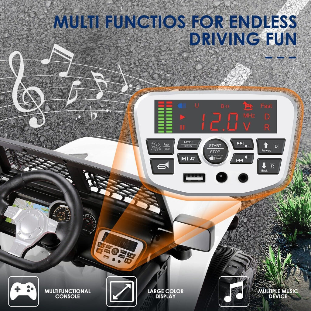 12V Kids Electric Jeep with Remote Control, 3 Speeds, and LED Lights - Perfect Gift for Young Adventurers