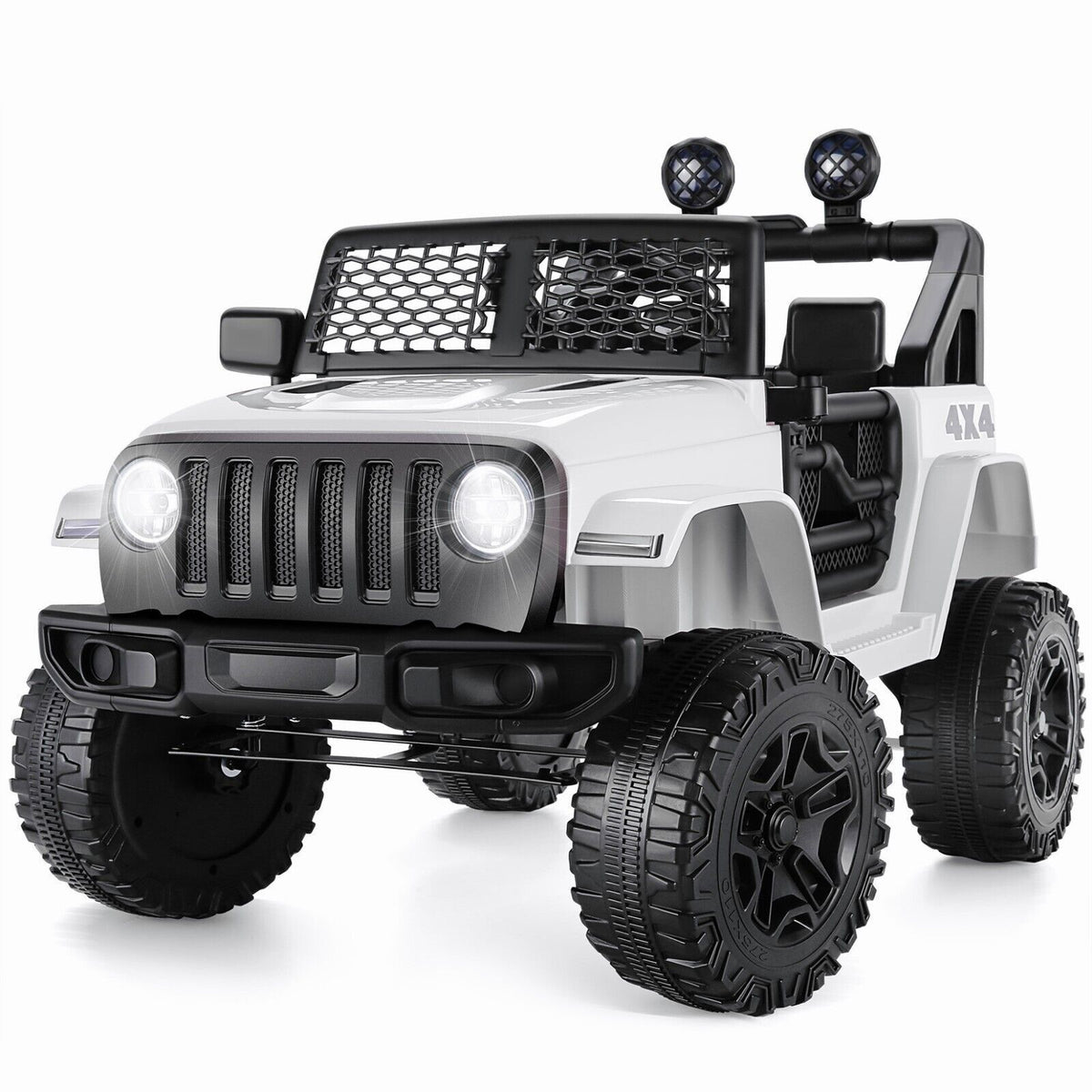 12V Electric Ride-On Jeep Toy Car for Kids with Remote Control, USB, LED Lights, and MP3 Player