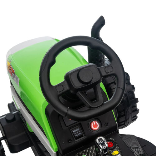 12V Electric Ride On Toy Tractor with Trailer for Kids - Remote Controlled
