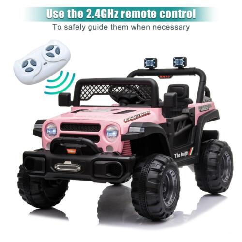 12V Electric Ride-On Truck Car for Kids with RC Remote Control - Pink