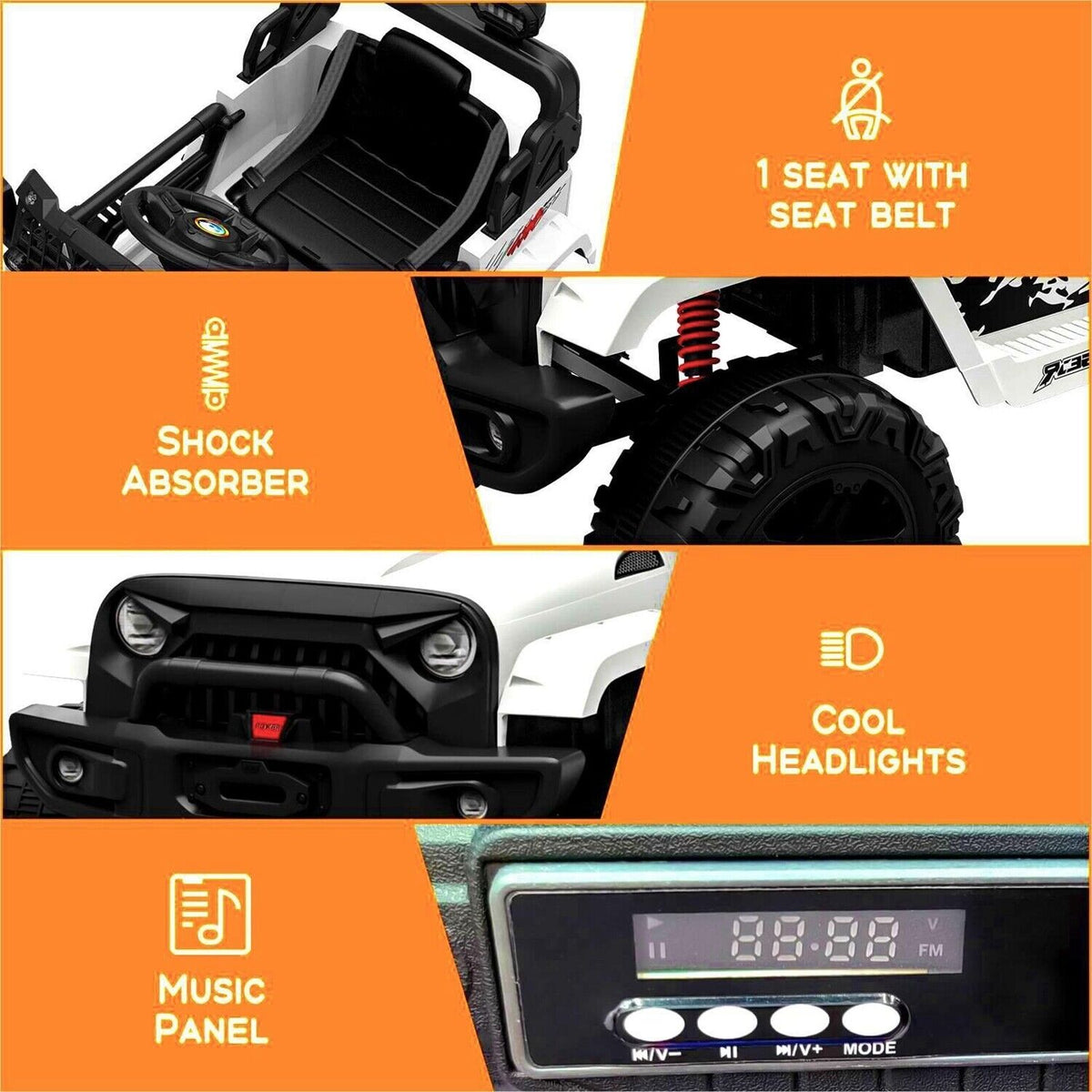 12V Electric Ride-On Truck for Kids with Remote Control and 2 Speed Options