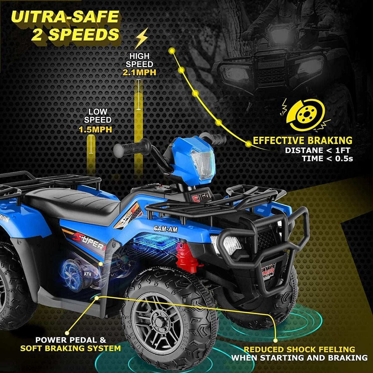 12V Electric Vehicle with Dual Speed and Treaded Tires for an Exciting Ride