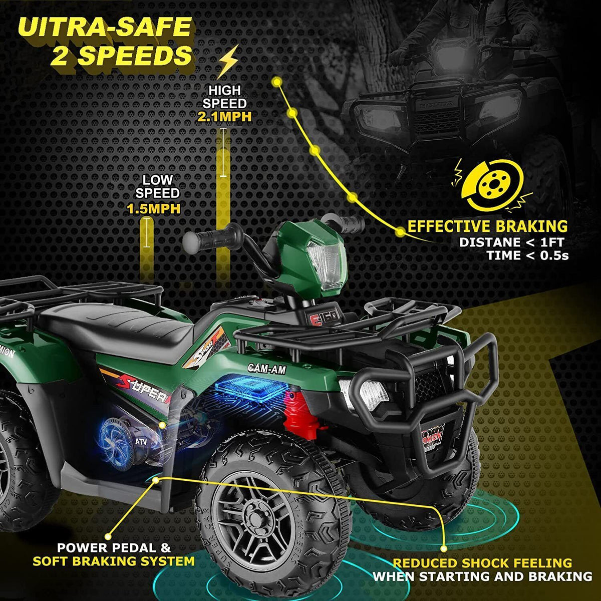 12V Electric Vehicle with Dual Speed and Treaded Tires for an Exciting Ride