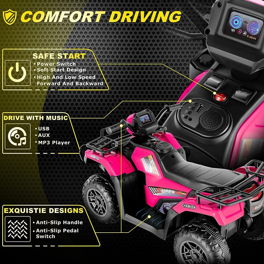 12V Electric Vehicle with Dual Speed and Treaded Tires for an Exciting Ride