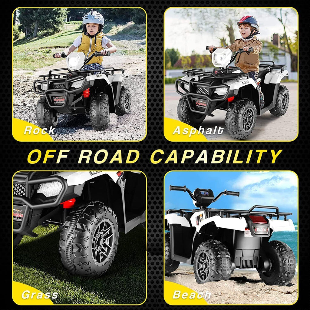 12V Electric Vehicle with High/Low Speed Treaded Tires and LED Lights