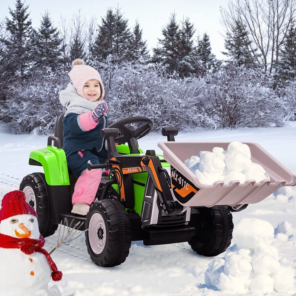 12V Excavator Ride-On Car with Remote Control and Threaded Tires for Toddlers