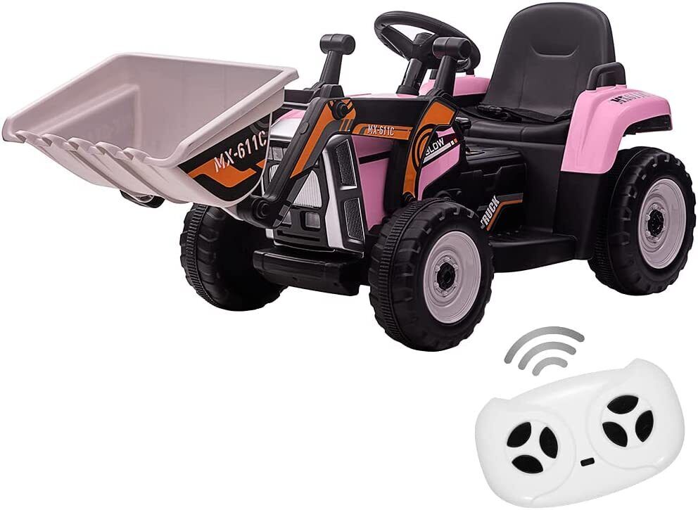 12V Excavator Ride-On Car with Remote Control and Threaded Tires for Toddlers