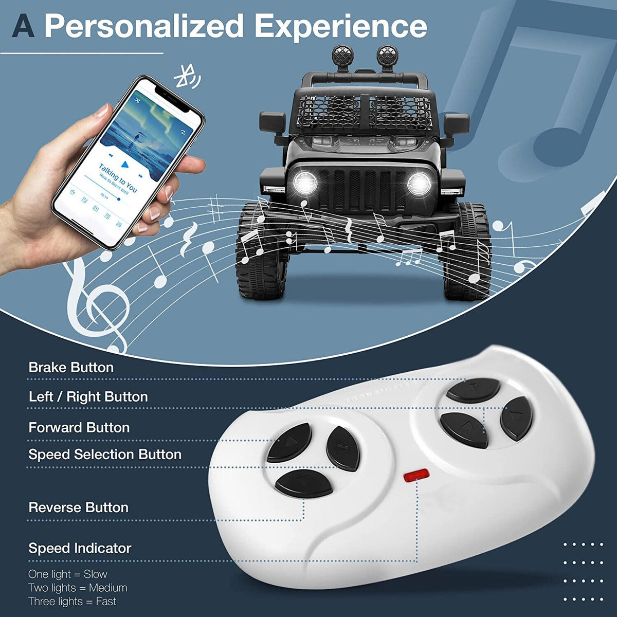 12V Electric Ride On JEEP with Remote Control and MP3 Player for Kids