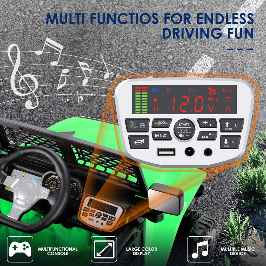 12V Kids Electric Jeep with Remote Control, 3 Speeds, and LED Lights