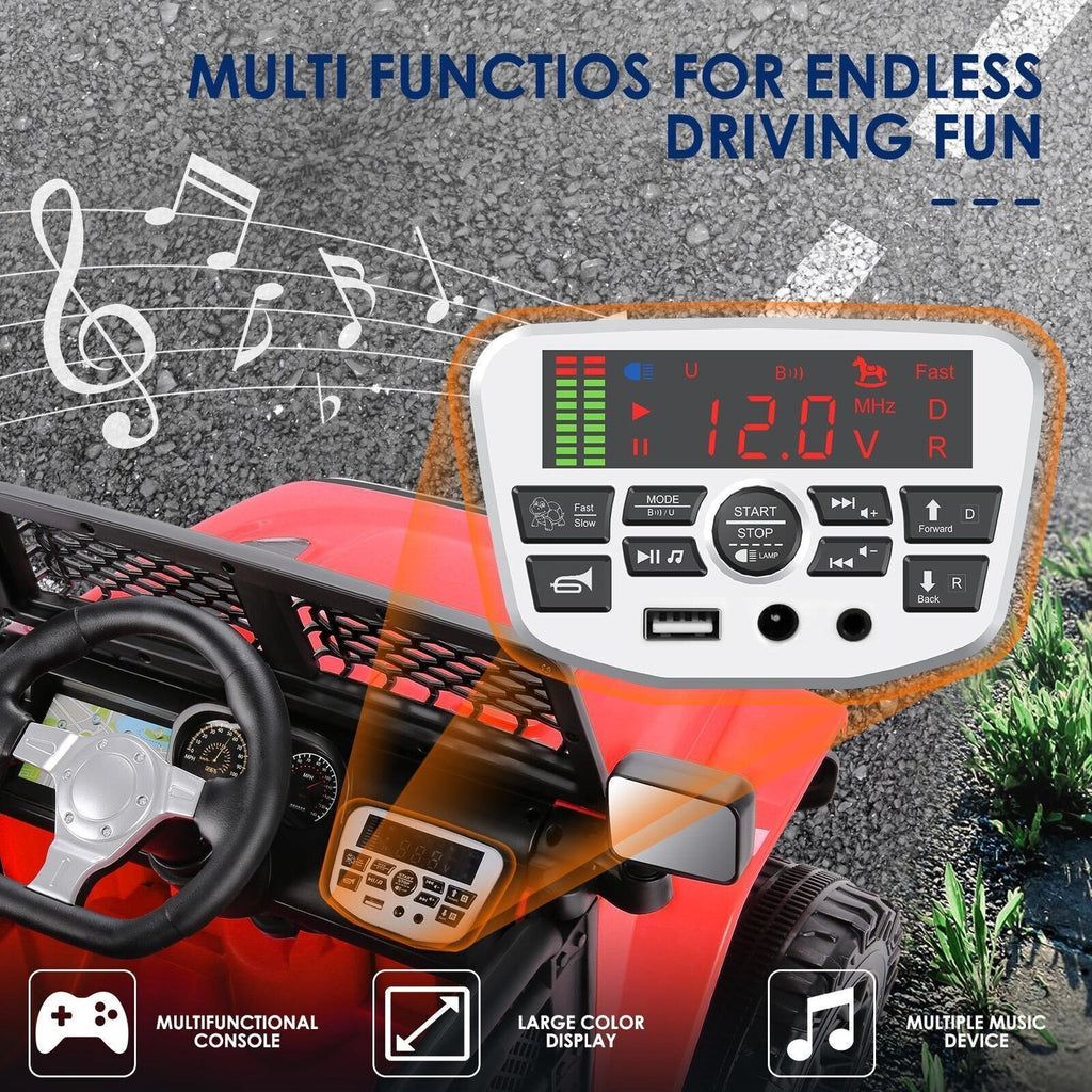12V Kids Ride-On Car with MP3, Bluetooth, and Parental Remote Control