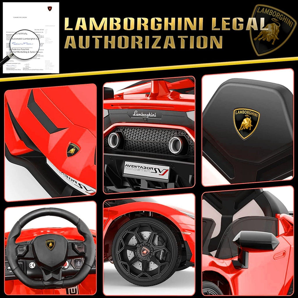 Licensed Lamborghini 70W Electric Ride-On Car with Hydraulic Doors for Kids