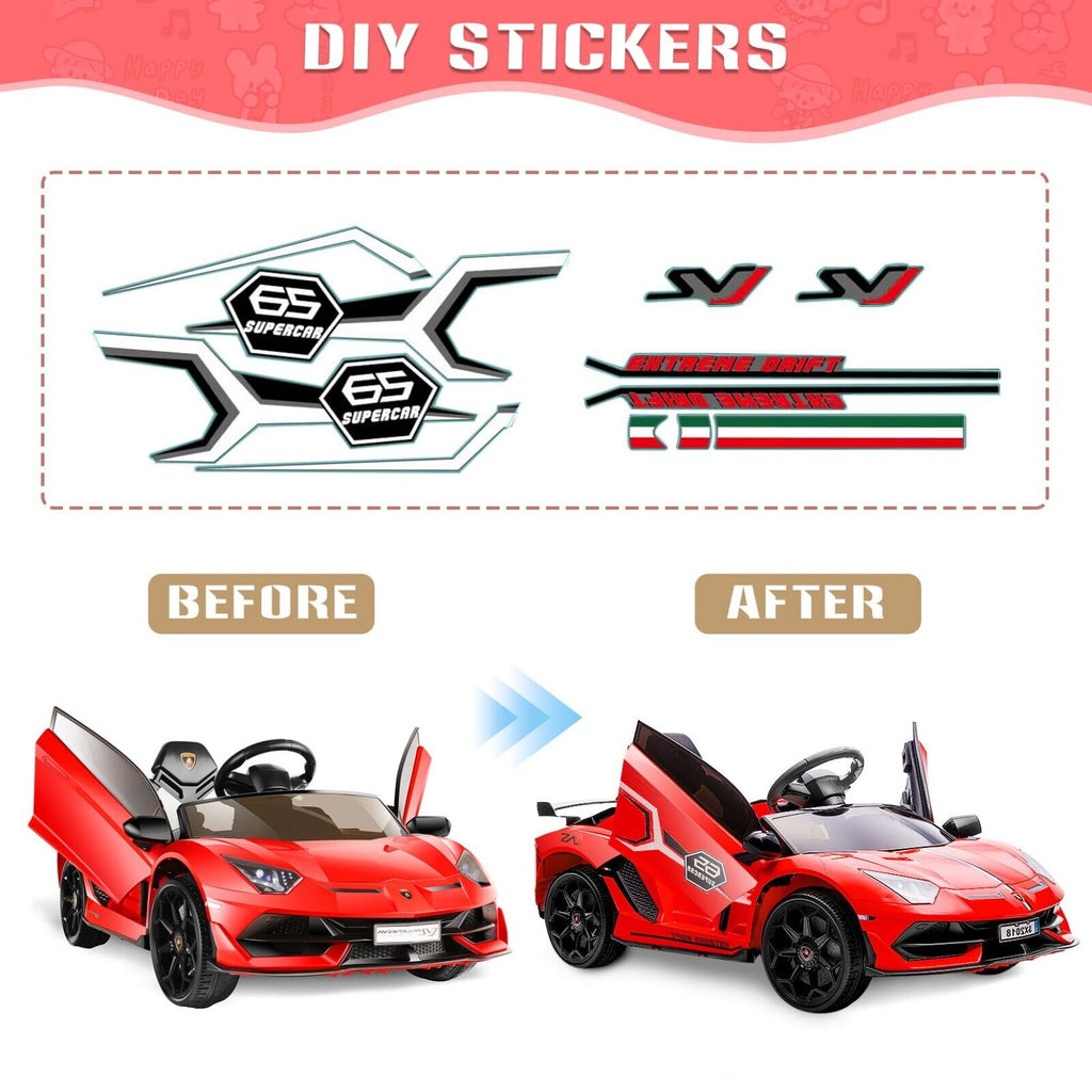 Licensed Lamborghini 70W Electric Ride-On Car with Hydraulic Doors for Kids