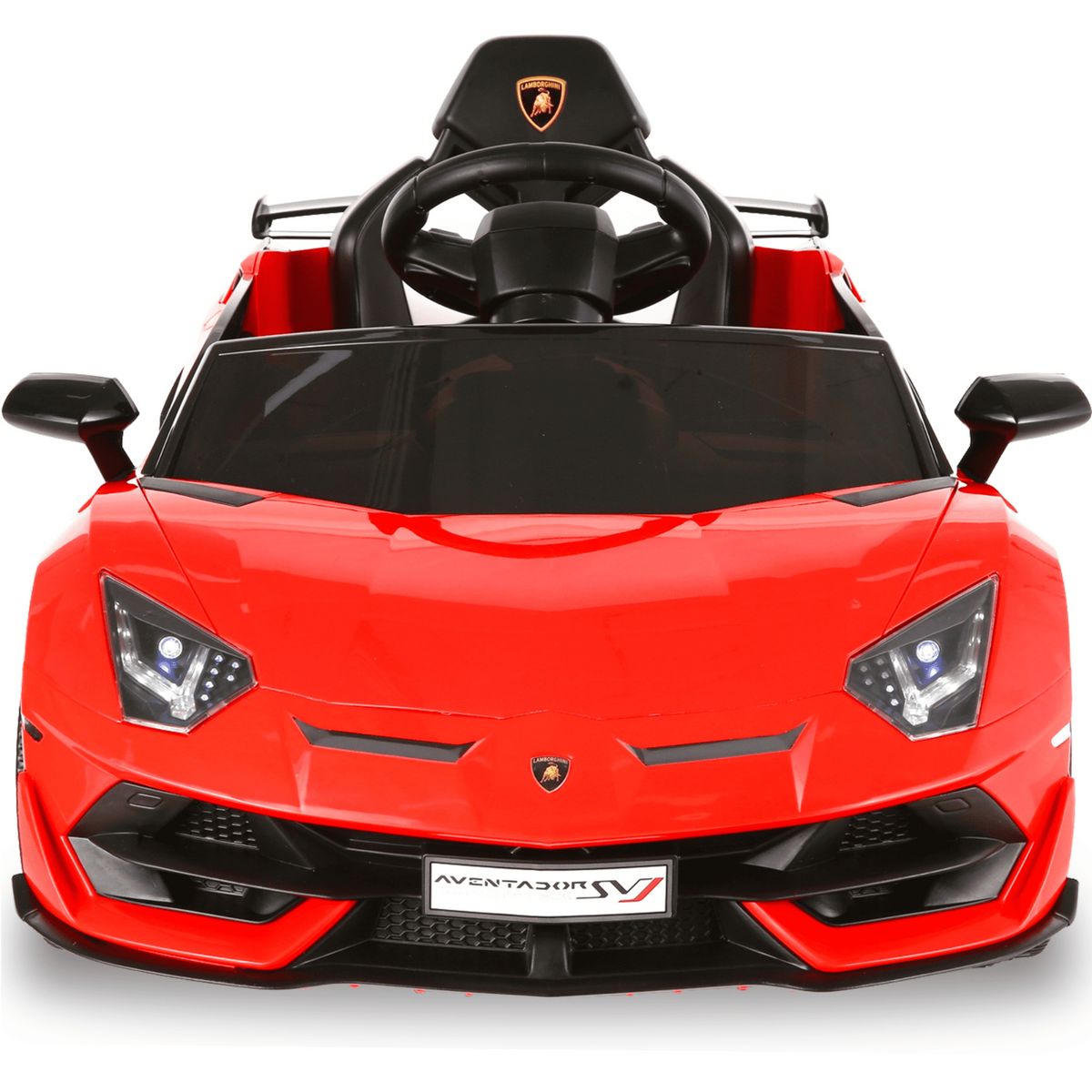 12V Lamborghini Aventador SV Sports Car Toy for Kids with Parental Control - Red