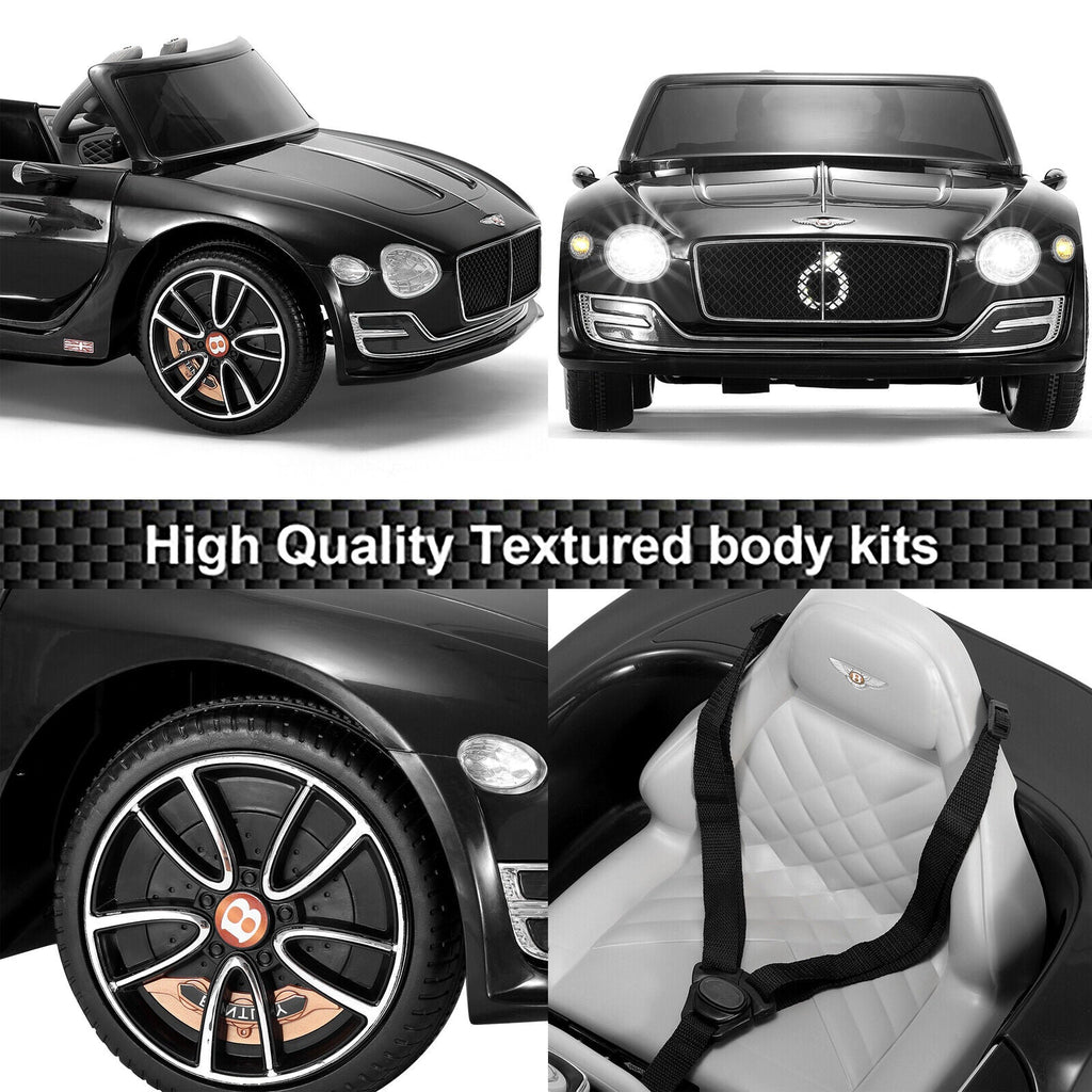 Electric Kids Ride-On Car Bentley Style with Remote Control and LED Lights - Black