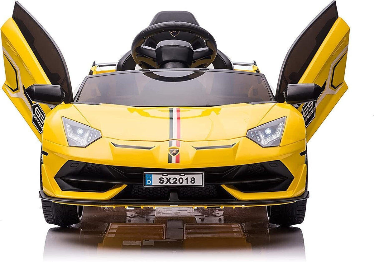 12V Electric Lamborghini Sports Car for Kids - Yellow