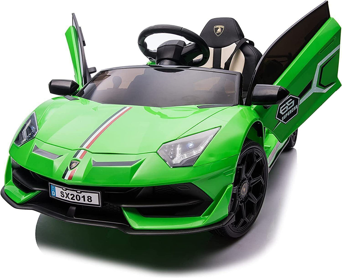 12V Licensed Lamborghini Electric Ride-On Toy with LED Lights and Remote Control for Kids