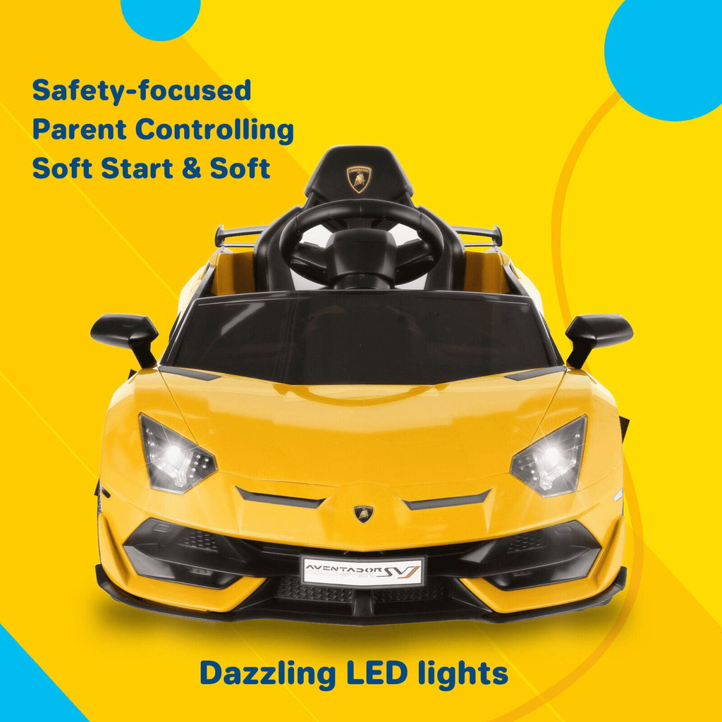 12V Licensed Lamborghini Electric Ride-On Toy with LED Lights and Remote Control for Kids