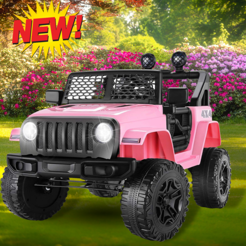 12V Pink Electric Ride-On Car for Kids with Remote Control