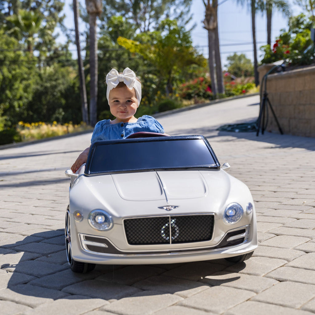12V Remote Control Bentley Style Electric Ride-On Car with LED Lights for Kids