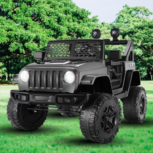 12V Remote Control Ride-On Truck for Kids with 3 Speeds and LED Lights