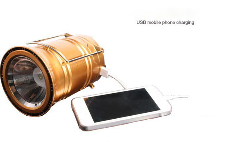 Solar Telescopic Camping Lantern — USB Rechargeable Outdoor Tent Light