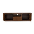 70" TV Stand With Ample Storage, Curved Corners - Dark Brown