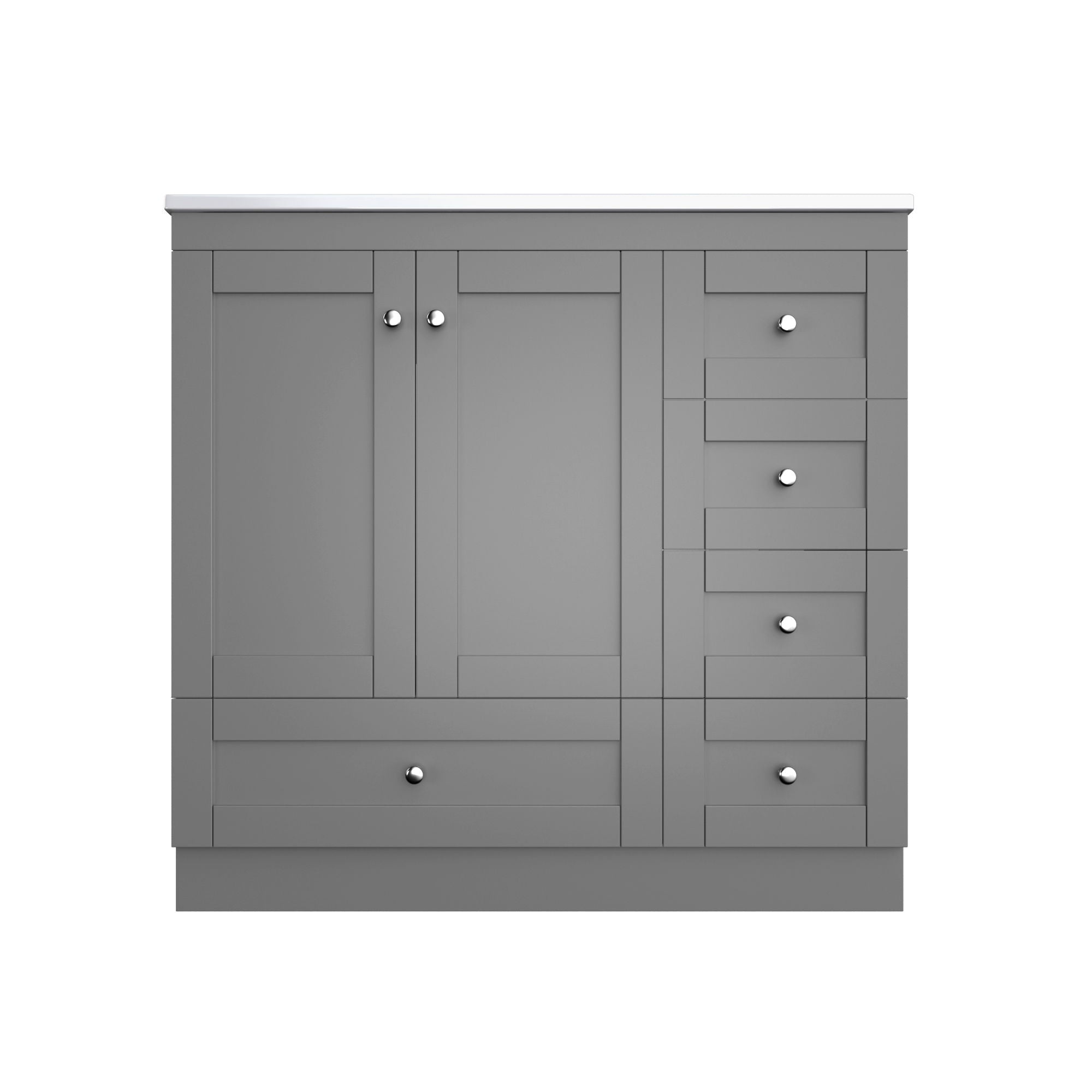 Shaker Free Standing Bathroom Vanity Cabinet & Sink, Soft Close Drawers, Soft Close Doors