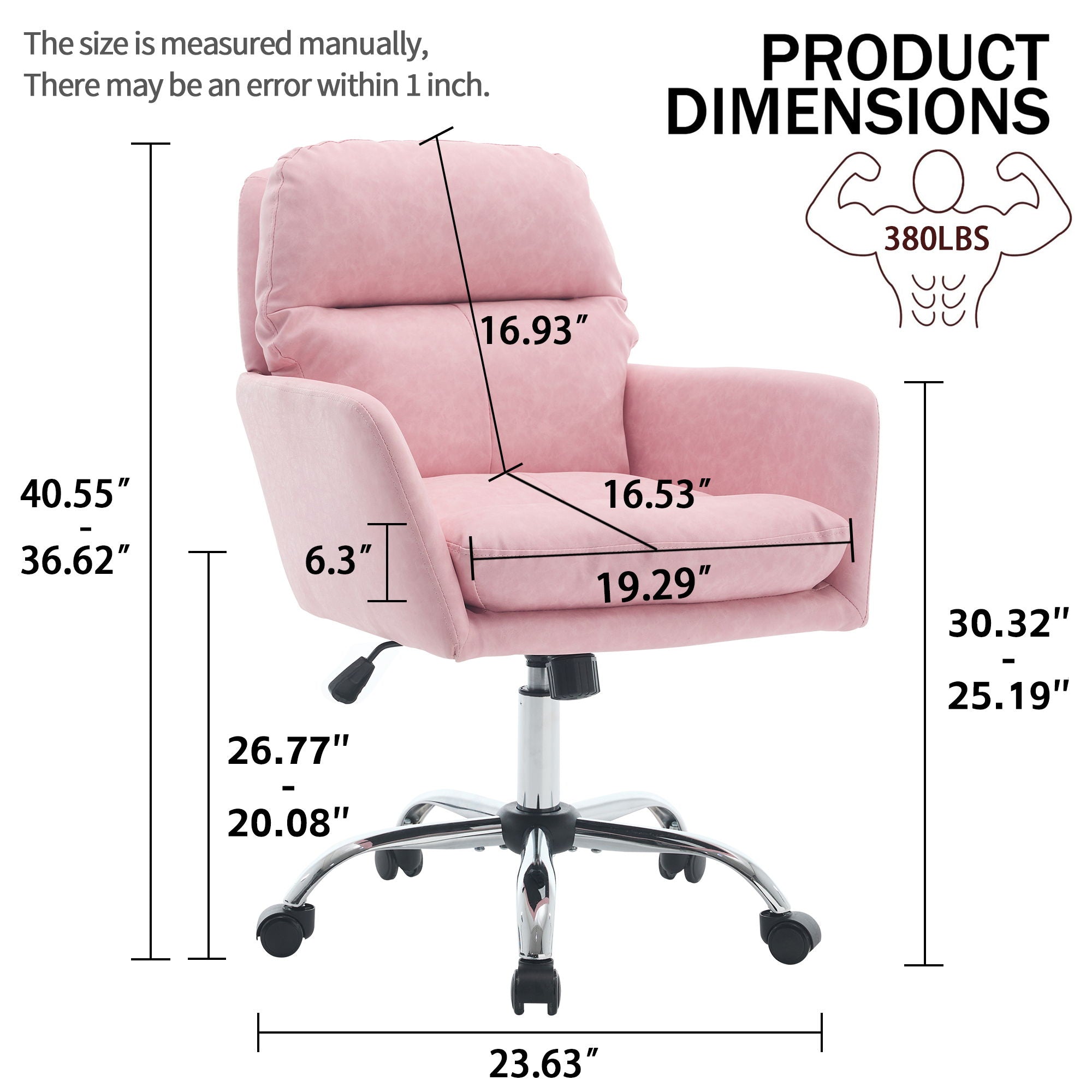 Office Chair With Adjustable Height, Ergonomic Design