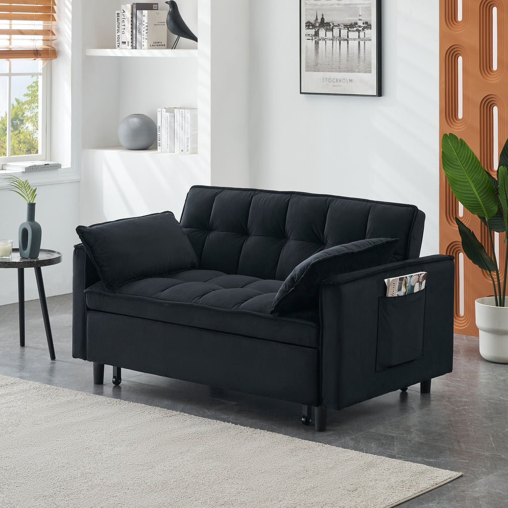 Sofa Bed With Pockets, 3 In 1 Convertible For Living Room